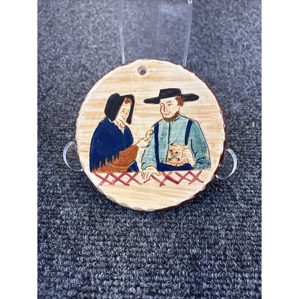 Pennsbury Pottery~Morrisville PA~Amish Couple~Wall Decor~Christmas Ornament